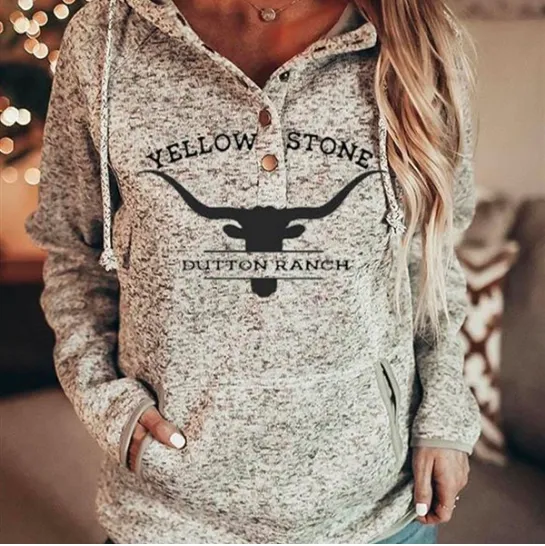 Picture of TV program hoodie plaid letter long sleeve casual pocket hoodie